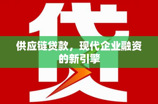 镇康供应链贷款，现代企业融资的新引擎