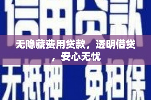 镇康无隐藏费用贷款，透明借贷，安心无忧