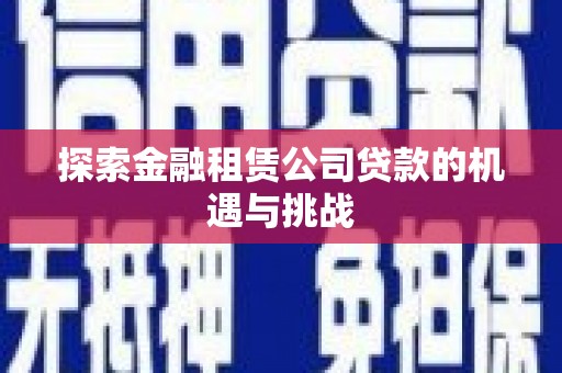 镇康探索金融租赁公司贷款的机遇与挑战