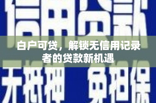 镇康白户可贷，解锁无信用记录者的贷款新机遇