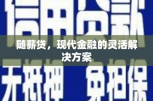 镇康随薪贷，现代金融的灵活解决方案