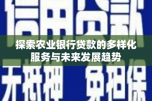 镇康探索农业银行贷款的多样化服务与未来发展趋势