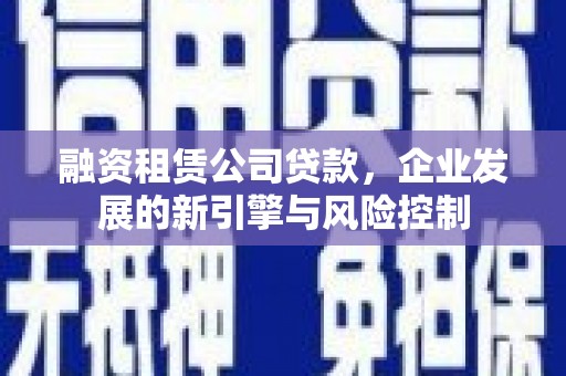 镇康融资租赁公司贷款，企业发展的新引擎与风险控制