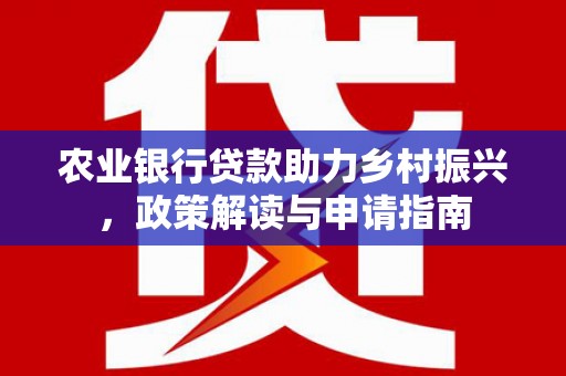 镇康农业银行贷款助力乡村振兴，政策解读与申请指南
