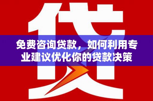 镇康免费咨询贷款，如何利用专业建议优化你的贷款决策